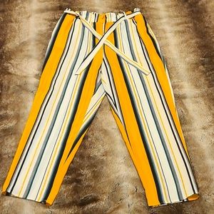 High waist striped pants